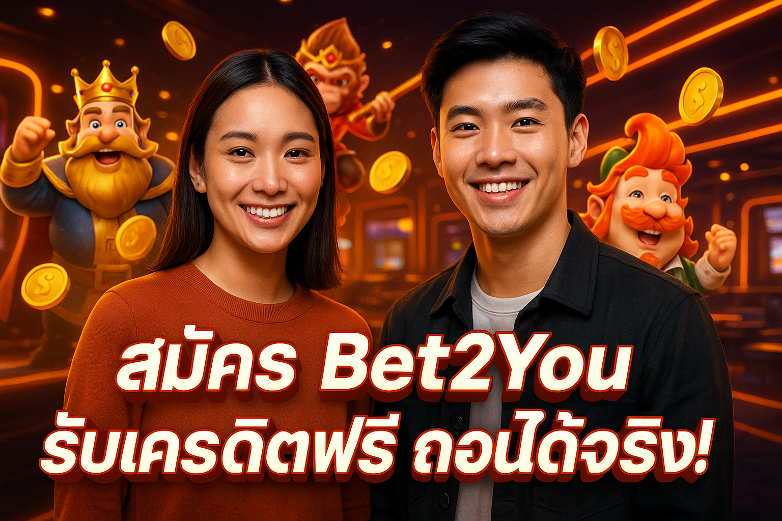 สมัคร Bet2You รับเครดิตฟรี ถอนได้จริง!