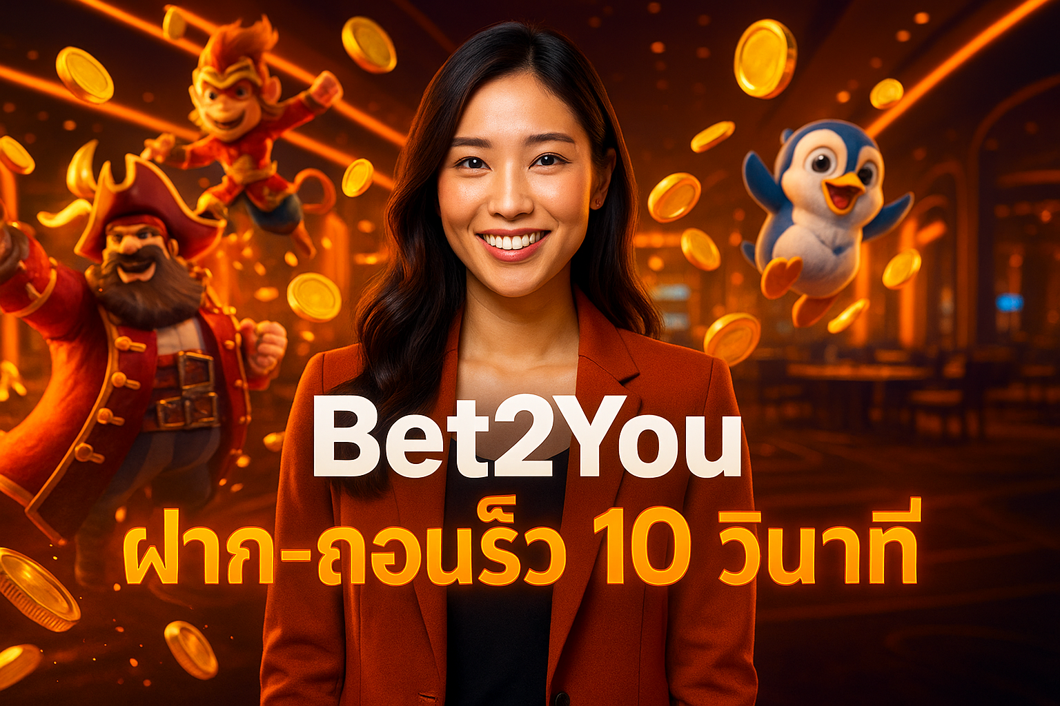 Bet2You ฝาก-ถอนเร็ว 10 วินาที